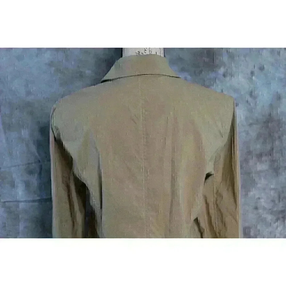 Women's Orvis Tan Blazer Size Medium snap front inside zip pockets - Picture 9 of 12